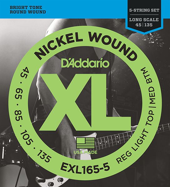 Детальная картинка товара D'Addario EXL165-5 XL NICKEL WOUND в магазине Музыкальная Тема