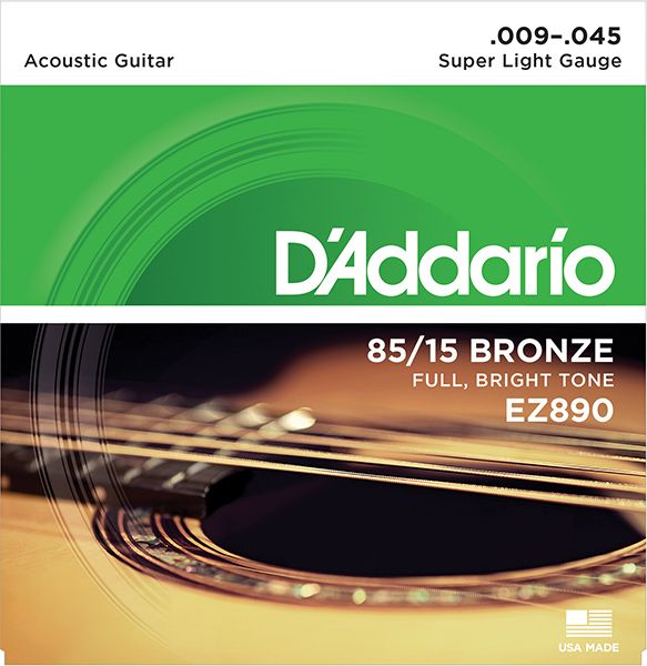 Детальная картинка товара D'Addario EZ890 AMERICAN BRONZE 85/15 в магазине Музыкальный Мир