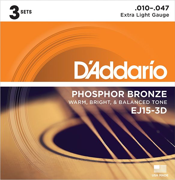 Детальная картинка товара D'Addario EJ15-3D PHOSPHOR BRONZE в магазине Музыкальный Мир