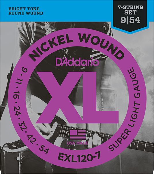 Детальная картинка товара D'Addario EXL120-7 XL NICKEL WOUND в магазине Музыкальная Тема